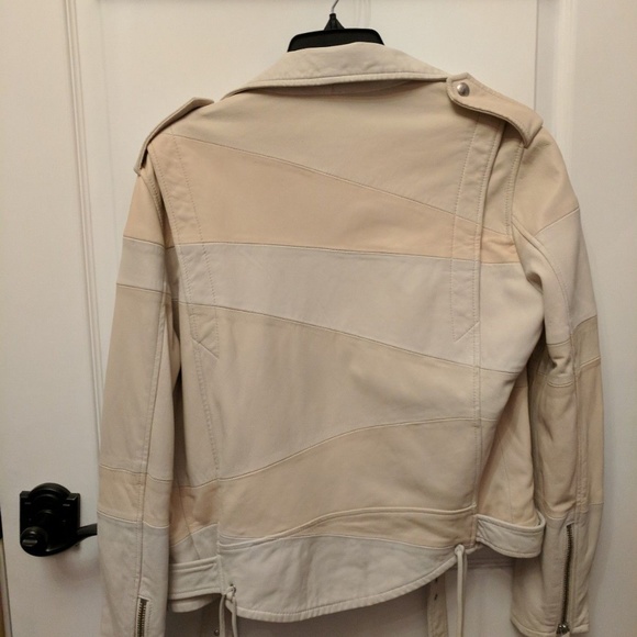 NWT IRO Witney White Patchwork Leather Jacket 40 - Picture 4 of 8